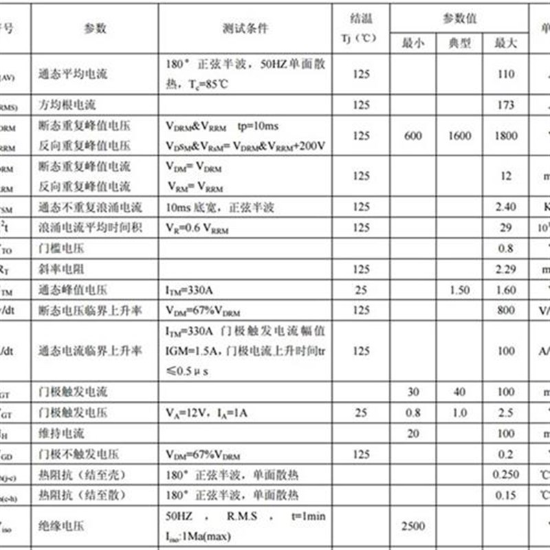 可控硅整流管混合模块110A  MFC110A600V半控模块 MFC110A1600V