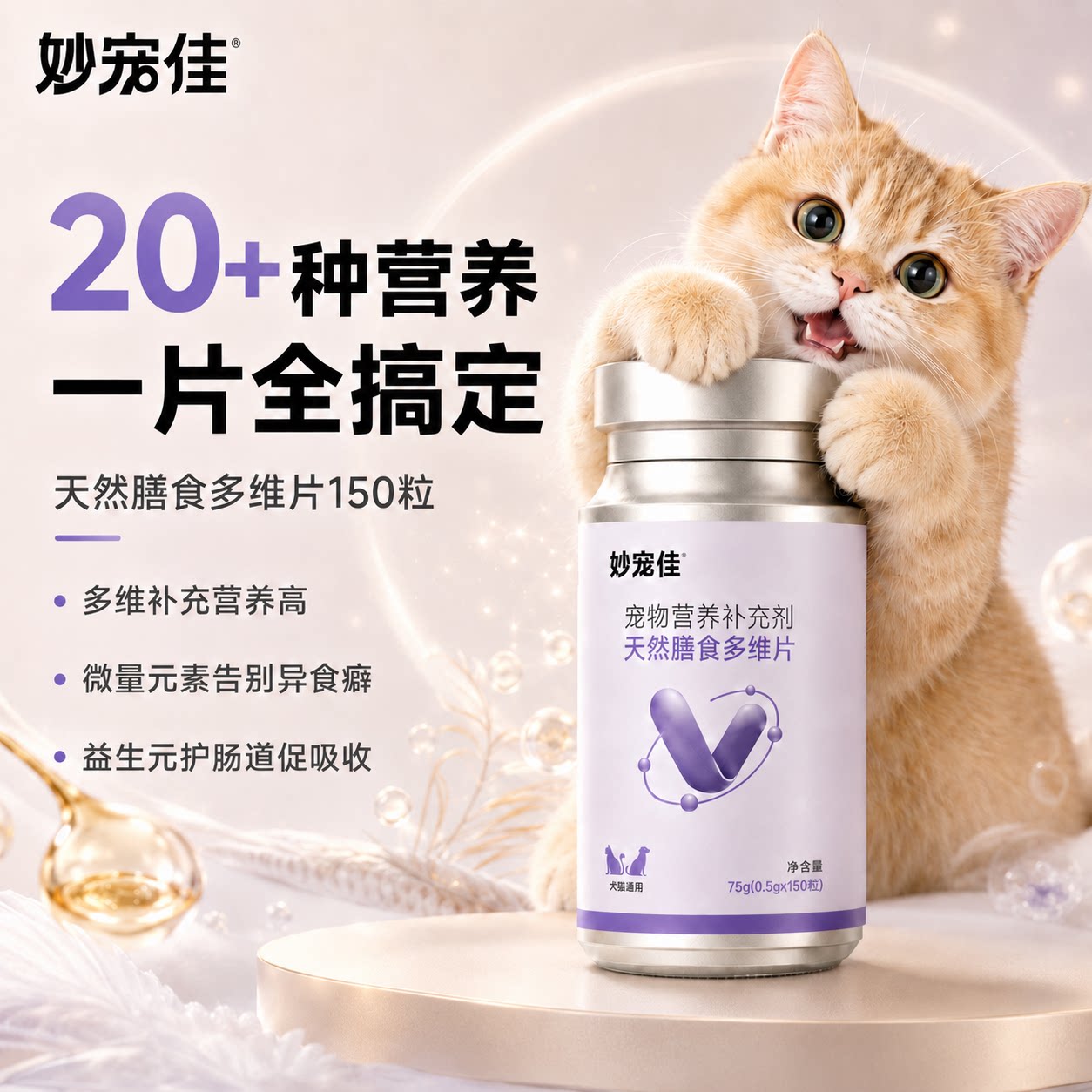 妙宠佳猫咪多维片B族微量元素图片
