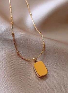 金砖不掉色项链女ins嘻哈锁骨链冷C淡风2023年新款潮网红爆款