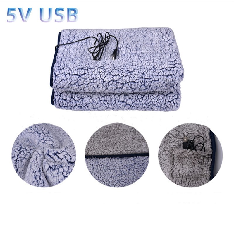 【跨境】ucsb加热毯渐变色棉花绒电热毯家车办公多用保暖防冻盖毯