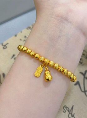 金店款招财小葫芦猫眼珠手链女精致轻奢气质高级V感小众设计手串