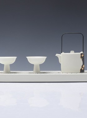 新中式茶具托盘组合摆件茶室客厅创意酒店饰品样S板房日式茶几软