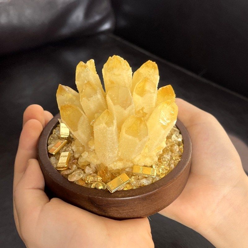 黄水晶摆件 水晶簇原石发财树黄水晶球水晶柱消磁客厅办公室饰品,家居饰品,桌面摆件,淘宝优惠券,粉丝福利购,淘宝优惠卷