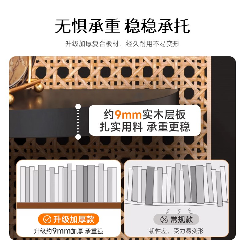 中古风转角置物架墙角落地镜子摆件客厅电视墙边夹缝收纳柜三角柜