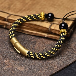 手工编织绳平安扣天珠手绳半成品可穿珠手牌藏式手链绳男女款配饰