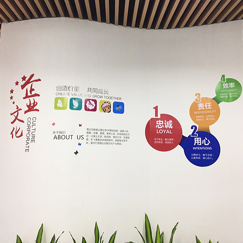定制公司文化励志墙贴企业标语文字pvc贴纸订做墙面装饰diy自黏贴