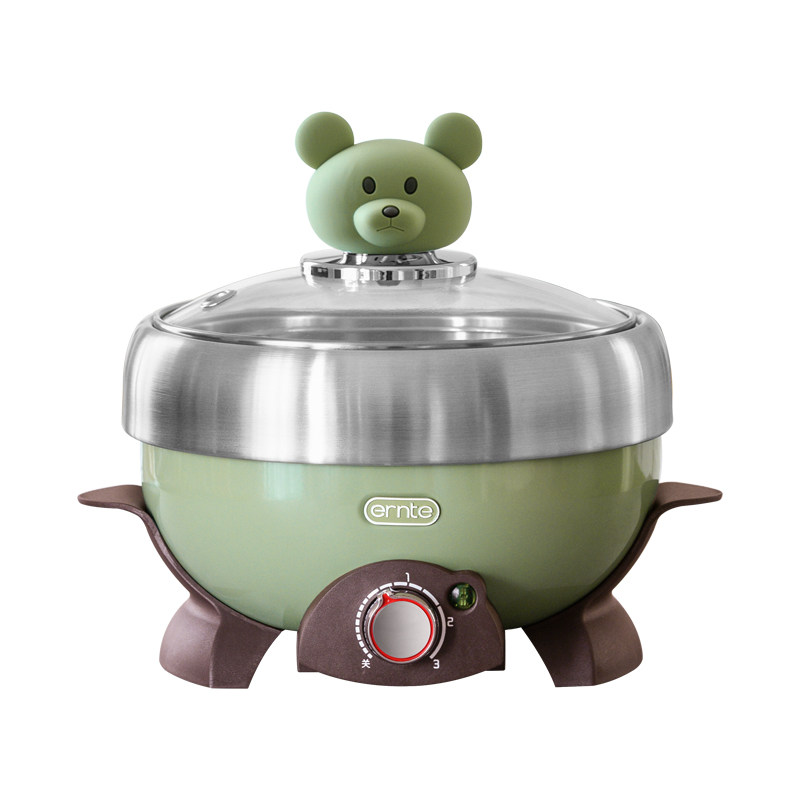 ERNTE昂特小绿锅电煮锅煮面锅多功能1升一人食电火锅家用蒸煮迷你