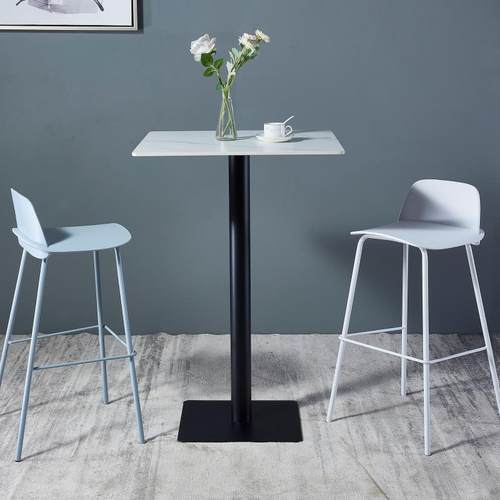 北欧岩板吧台桌简约现代家用阳台户外高脚圆吧桌铁艺轻奢酒吧台方