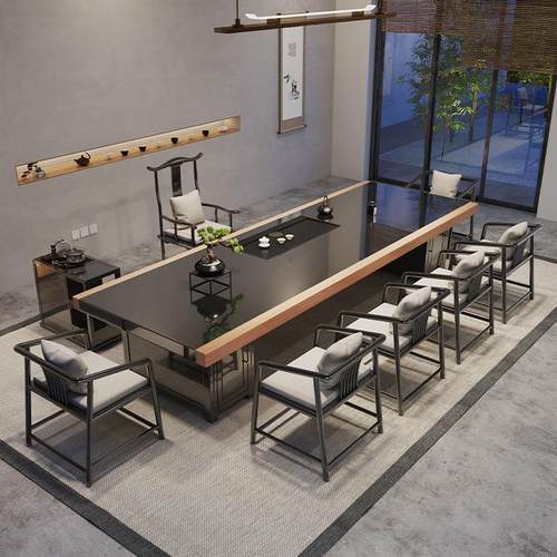 中式实木茶桌椅组合阳台茶几办公室大厅会议室泡茶桌现代禅意茶台