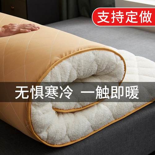 定制羊羔绒加厚床垫软垫家用榻榻米1x1.9/1.2/1.35/1米5/1.8m薄垫