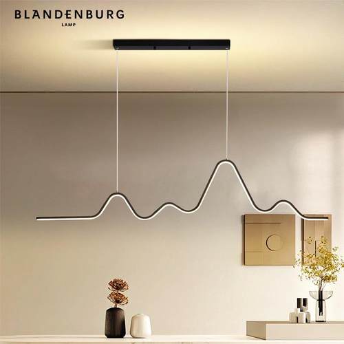 波浪吊灯北欧创意个性艺术吧台灯简约现代爆款网红家用长条餐厅灯