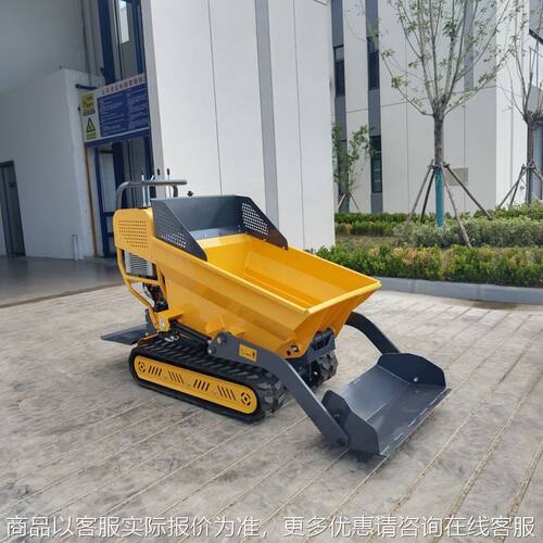 履带式迷你滑移自卸翻斗车小型液压室内清运运输车外贸出口小翻斗
