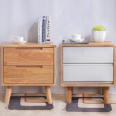 北欧床头柜实木简约现代全实木卧室储物边柜家用收纳柜整装 经济型