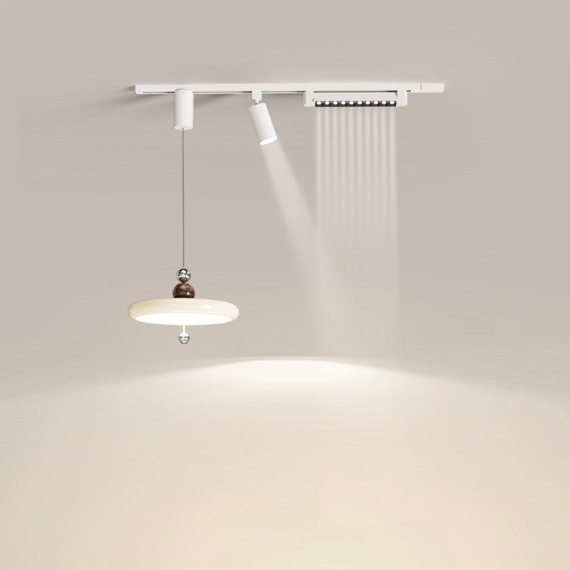 2025年新款奶油风餐厅吊灯中古风升降可移位轨道饭V厅餐桌吧台灯