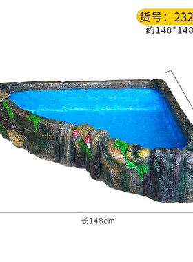 鱼缸造景假山装j饰雾韵院内语鱼池养养龟摆件庭新款家用阳台瓷