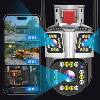 摄像摄影头360度全景无线家用远程手机带语音4G监控室外高清夜视