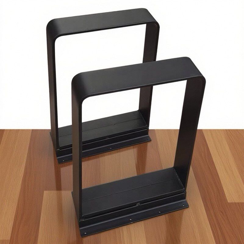 实心钢板桌腿桌脚实木大板金属支架餐台腿书桌腿茶几脚会议桌桌脚