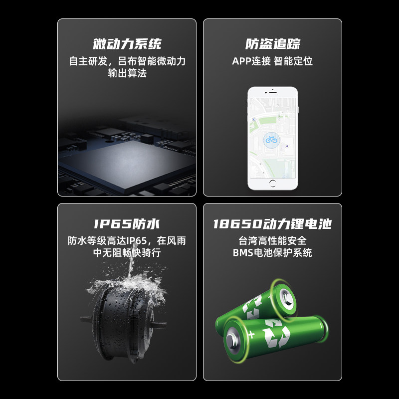 吕布云轮山地车电动助力改装自行车锂电助力器折叠变速智能电单车