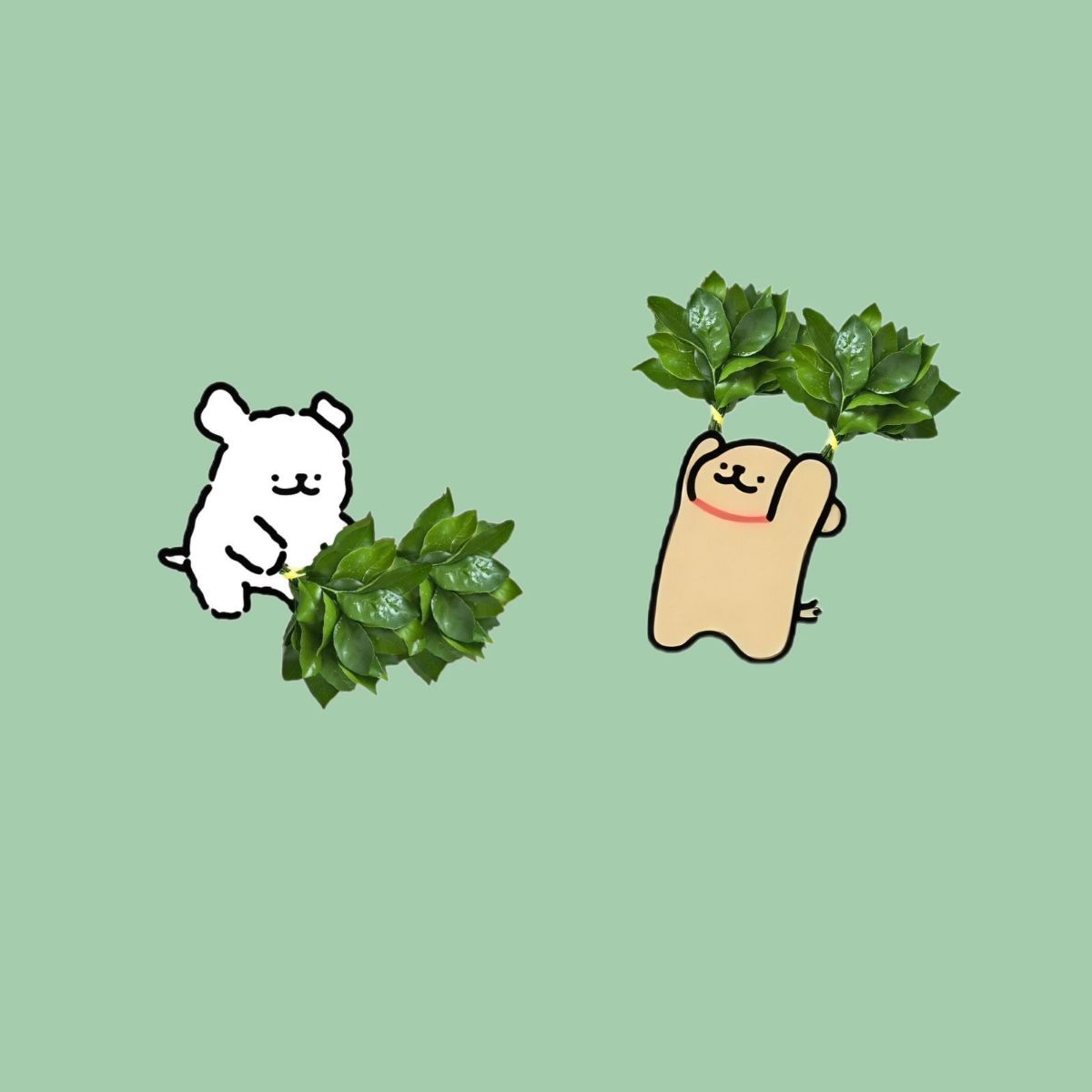 线条小狗可爱柚子叶去晦气壳电脑贴纸电车油箱汽车装饰贴画防水