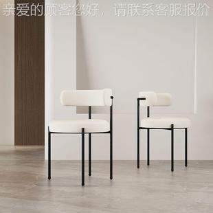 轻闲奢不锈钢餐奶油风小户型靠背椅洽谈椅休软椅布艺包椅网CYA631