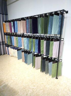 面料吊卡展示架上墙布板货架多层壁挂高度可调节布艺样品陈列架