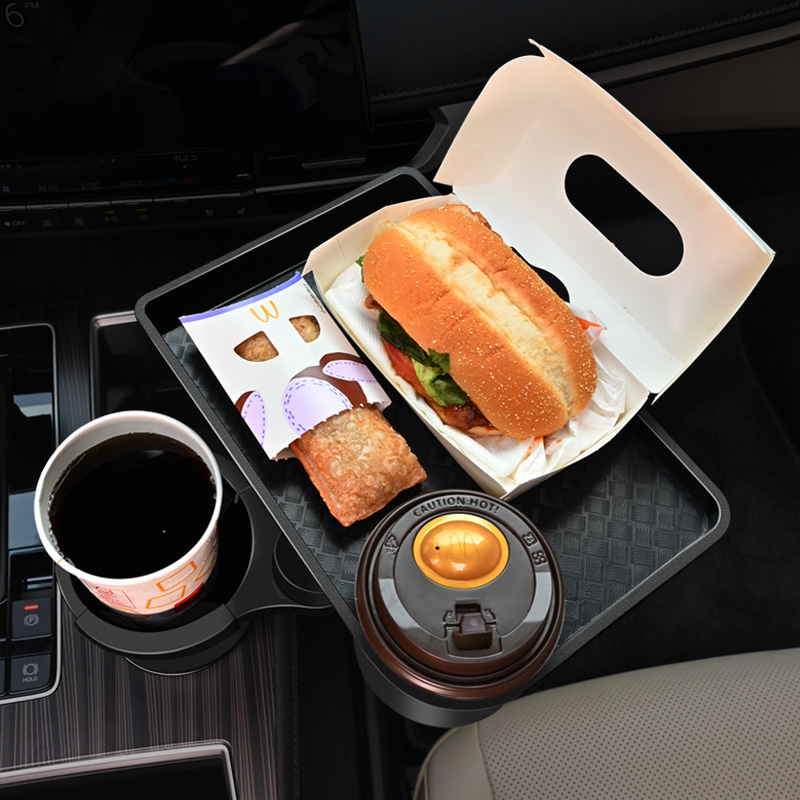 车载水杯b多功能杯架车内前排一分二拓展托盘置物架汽车副驾驶餐