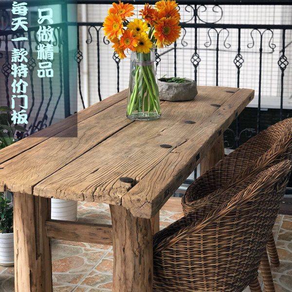 老榆木茶桌椅组合茶台老榆木门板桌茶桌实木老门板茶桌老榆木,商业/办公家具,茶台/茶桌,淘宝优惠券,粉丝福利购,淘宝优惠卷