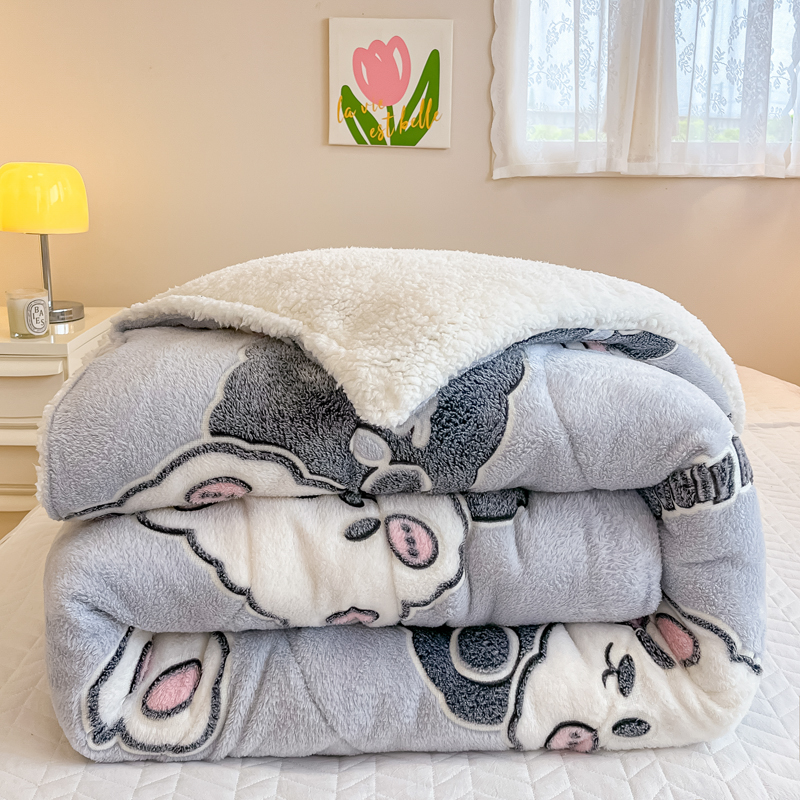 秋冬季羊羔绒被子冬被单人加厚保暖家用棉被被芯宿舍春秋被