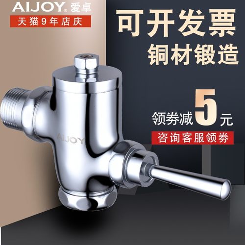 铜手按式冲水蹲便器大便自闭式蹲坑卫生间开关延时冲洗厕所