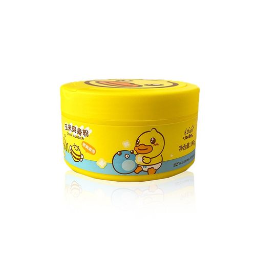 小黄鸭婴儿爽身粉新生儿宝宝专用玉米痱子粉儿童粉扑防痱护臀四季