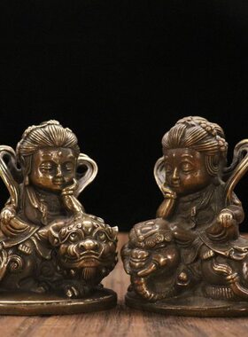 热卖纯铜文殊菩萨像家居工艺礼品摆件人物铜雕像