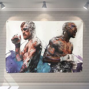 拳手艺术挂旗挂布墙饰酒吧房间宿舍拳馆健身房工作室个性背景装饰