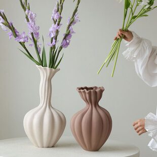 芥子法式花瓶摆件家居艺术高级感花器餐桌面奶油风客厅陶瓷装饰品