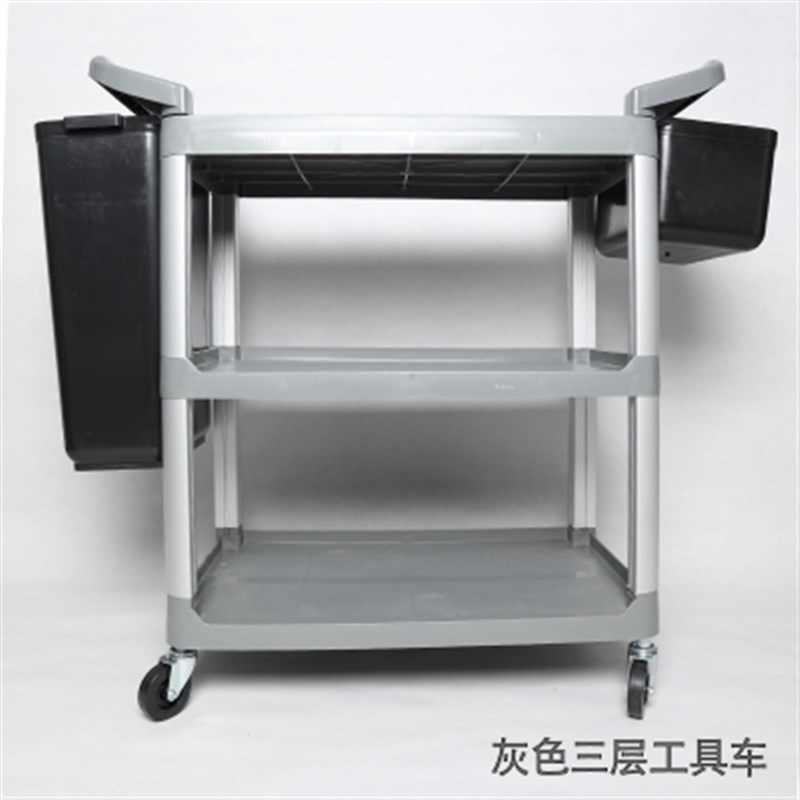 汽车精洗设备g多功能三层工具车美容店手推车毛巾工具架2个塑料桶