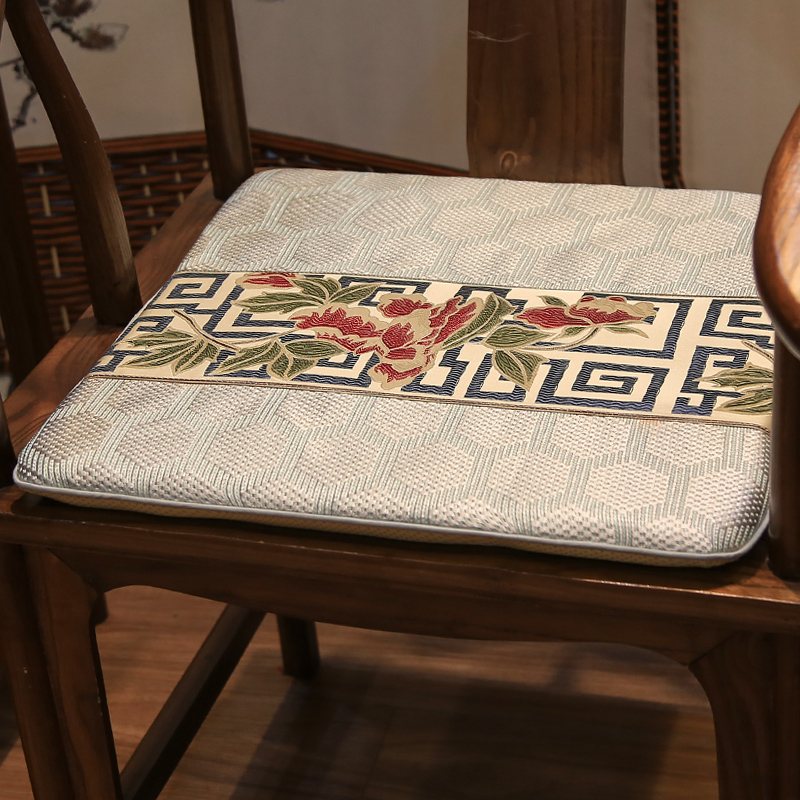 夏季中式沙发坐垫实木圈椅餐椅垫夏天款藤席凉席冰丝防滑垫定做套