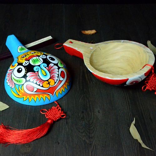 纯手工绘画京剧社火马勺脸谱面具装饰挂件中国风小礼品国粹民俗