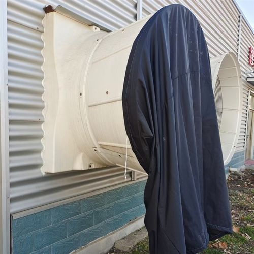 玻璃钢负压风机h防回风布袋风机罩养殖场猪场风机防虫防尘防回风