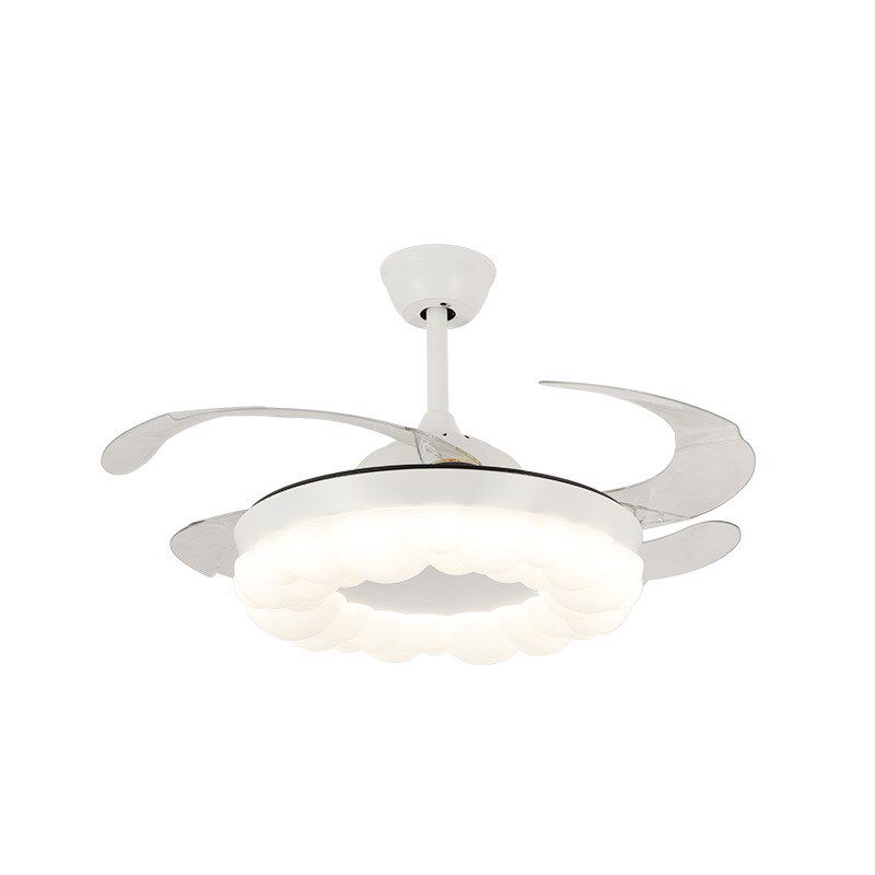 全光谱隐形风扇灯智能遥控奶油风欧式客厅餐厅卧室灯2V024款吊扇