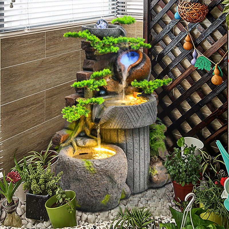 流水生财摆件循环水庭院花园布置乔迁新居礼品楼梯下造景景观装饰,家居饰品,流水摆件,淘宝优惠券,粉丝福利购,淘宝优惠卷