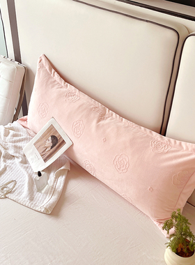 艺被加长枕套法莱绒枕套180长枕套双人一体120cm150枕头套