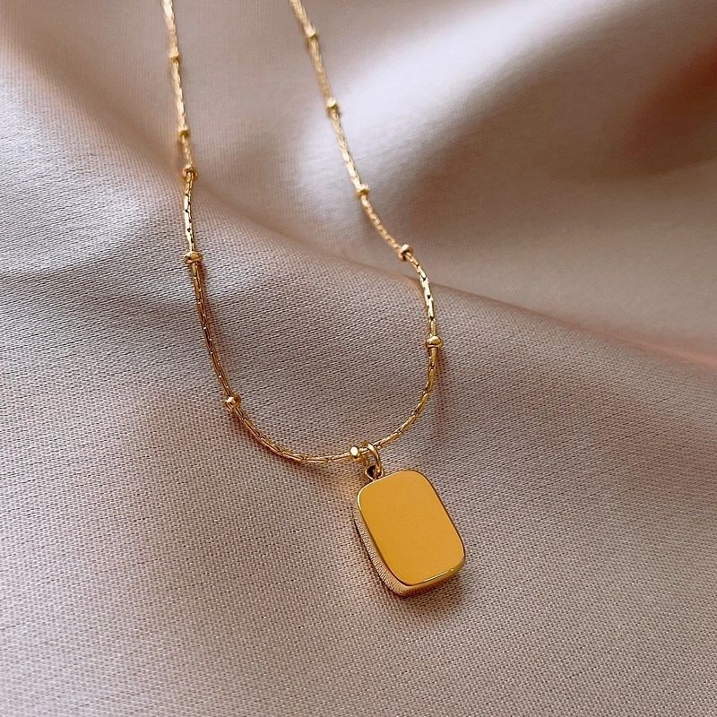 金砖不掉色项链女ins嘻哈锁骨链冷淡风2023年新款潮X网红爆款