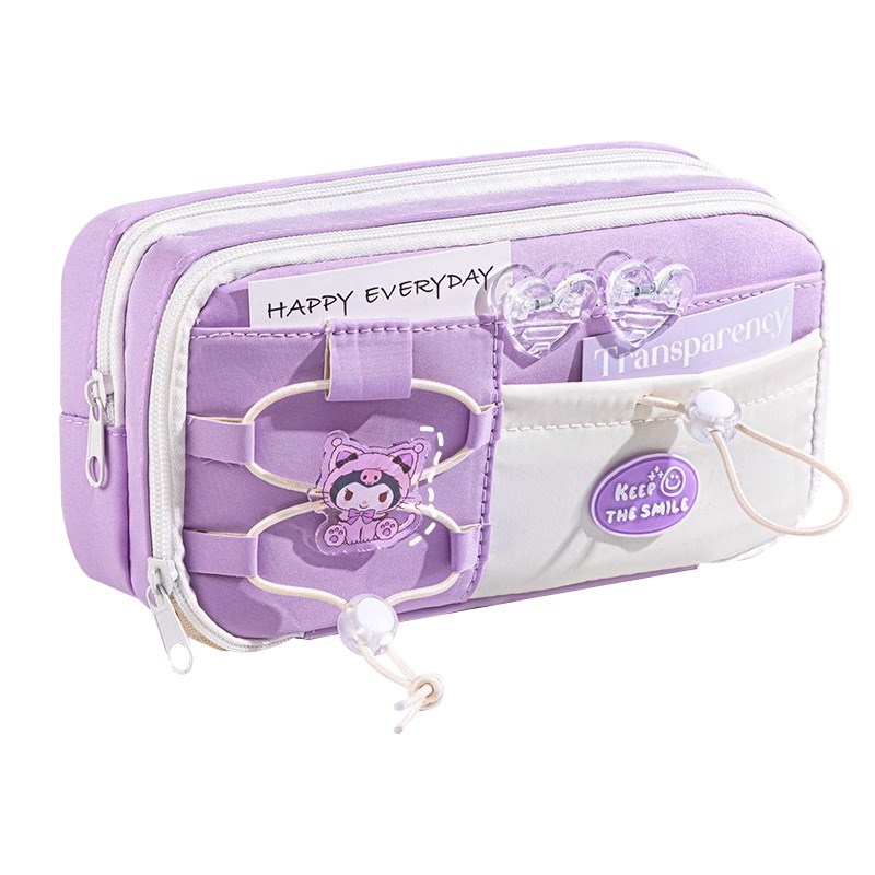 9层双抽绳笔袋女小学生q女童高颜值ins风大容量文具盒初中儿童男