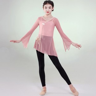 儿童古典舞纱衣中国舞表演服装女童练功服少儿扇S子舞舞蹈服演出