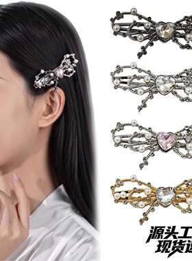 高级感刘海夹爱心蝴蝶结发夹女精致甜美侧边夹子仙美气质头饰发卡