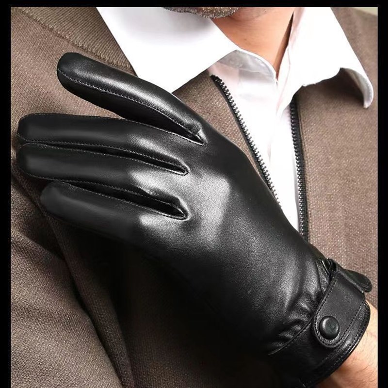 羊皮厚款皮手套单层真皮手套加绒F加厚款商务帅气手套超薄手套