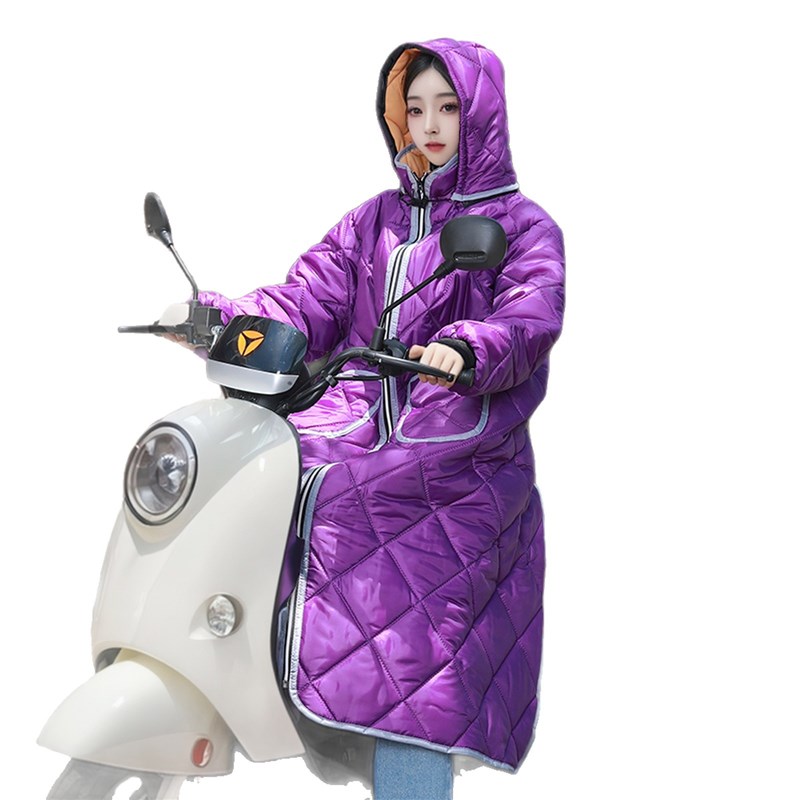 电动车挡风被h冬季加绒加厚电瓶车防风衣罩挡风衣摩托车骑行防寒