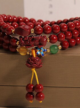 朱砂手串女款f精致小众轻奢高级感三圈低含量朱砂貔貅手链本命年