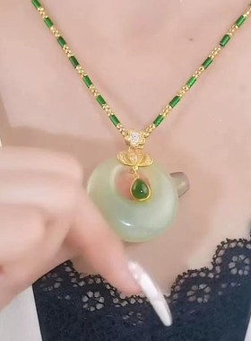 新款水滴形高贵高档爆款网红设计师款水滴之S心细檽公主扣项链