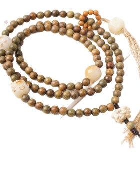 新中式长款挂脖手机挂绳绿檀x木搭菩提猫爪串珠手机链跑环莲花手