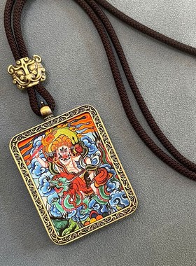 五路财神唐e卡 非手绘唐卡吊坠厂家景区夜市地摊招财配饰纪念